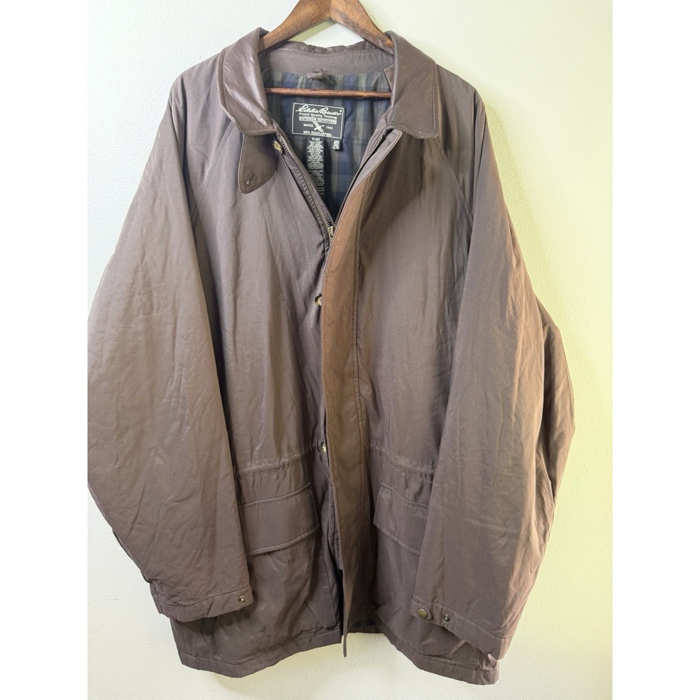 VTG‎ Eddie Bauer Barn Chore Field Utility Jacket  brown. Leather Collar Gorpcore
